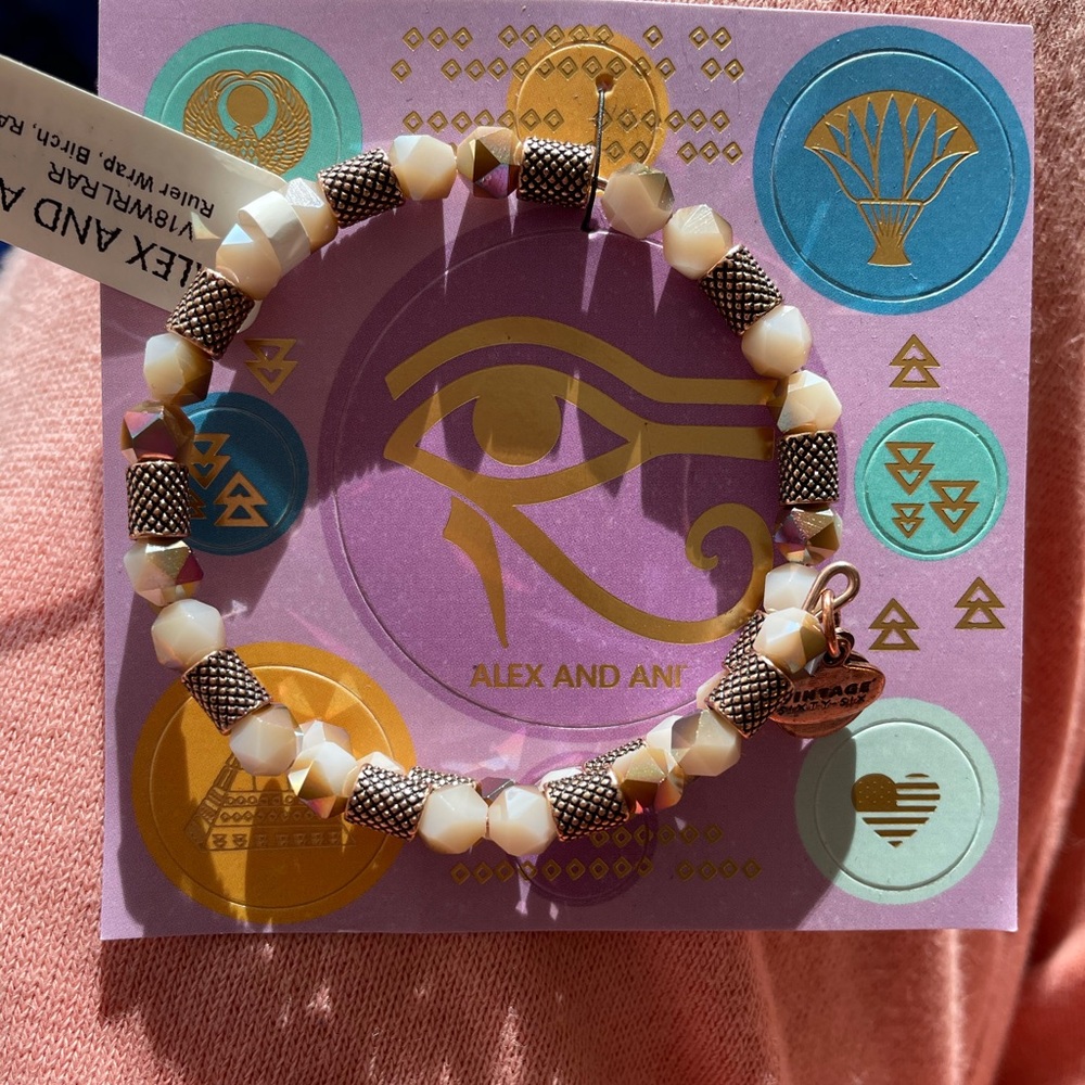 Alex and Ani ruler wrap birch bracelet NWT